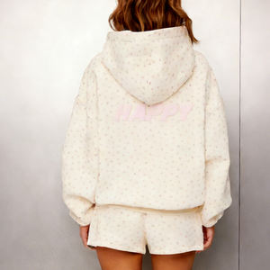 Sudadera con Capucha y Pantalones Cortos Personalizados para Mujer, Térmicos, Gruesos, 500 GSM 350 GSM, de Poliéster/Algodón, con Forro Polar, Bordados, Talla Grande - Product Image 6