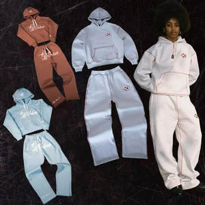 Conjunto Deportivo Holgado de 2 Piezas para Hombre, Sudadera con Capucha y Pantalones Deportivos de Algodón, Estilo Casual para Deportes, Gimnasio y Ropa Urbana - Product Image 1