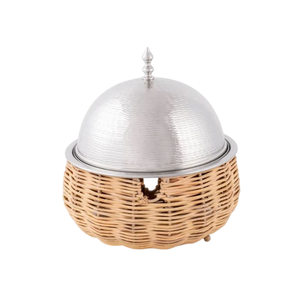 Casserole de luxe en acier inoxydable à motif marbre, pot isotherme avec couvercle martelé doré, vaisselle thermique pour restaurant - Product Image 5