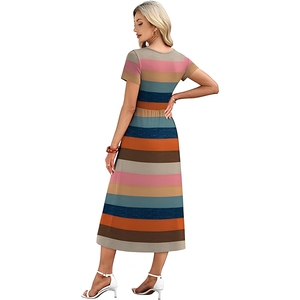 Vestido midi holgado informal de verano para mujer con bolsillos laterales - Product Image 2