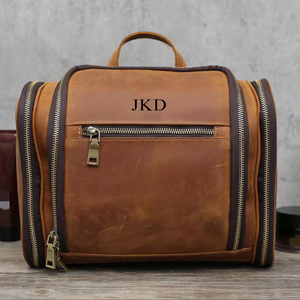 Vintage Genuine Leather <b>Toiletry</b> <b>Bag</b> Mens Dopp Kit Travel Wash <b>Bag</b> <b>Large</b> Shaving Kit Pouch Wholesale Supplier TYG-0130 - Product Image 1