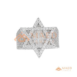 <b>Mens</b> <b>Silver</b> Tone Moissanite Star <b>Ring</b> Luxury Hip Hop Statement <b>Ring</b> Fashion Jewelry for <b>Men</b> - Product Image 4