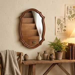 Artisan <b>Crafted</b> Wooden Wall <b>Mirror</b> for Living Room Decor - Product Image 3