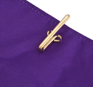 Collier de maître de la franc-maçonnerie - Chaîne plaquée or, velours violet - Product Image 4