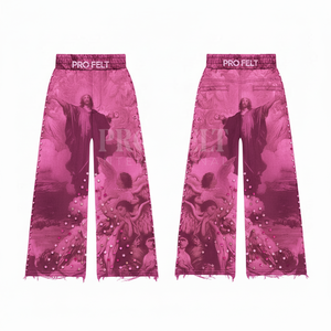 กางเกงจ็อกเกอร์ผ้าแคนวาสแฟชั่นสตรีทแวร์ลำลอง ดีไซน์พิมพ์ลายตามสั่ง ตกแต่งด้วยหมุด  ผลิตตามสั่งแบบ OEM ODM - Product Image 3