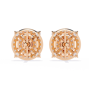 Fashion Designer Round Cut Lab Grown Diamond 14K Gold IGI Certified <b>Earring</b> <b>Tops</b> for Gift Party & Anniversary - Product Image 5