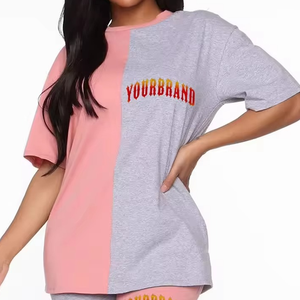 Camiseta de Mujer Transpirable y Ecológica, Estilo Invernal, 100% Algodón, Color Sólido, Cuello Redondo, Manga Corta, Informal, Personalizable - Product Image 3