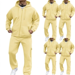 2026 Custom logo Men's Winter Sports Cotton Zip up Design Sportswear Tracksuit Manufacturer Sweatpants and Hoodie <b>Set</b> for Men - Product Image 4