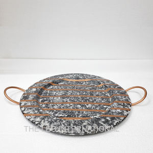 Accessoires de décoration intérieure, nouveaux articles créatifs, plateau rond avec poignées latérales, vente en gros - Product Image 1