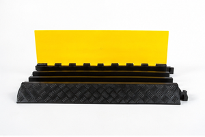 Reductor de velocidad portátil de 3 canales, 23 pulgadas de ancho, 40 mm de altura, caucho natural + negro de carbón, tapa reflectante amarilla, 10-15 mph, asfalto - Product Image 3