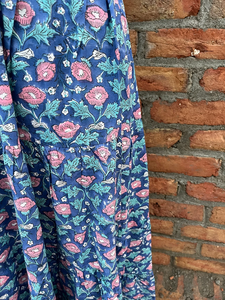 กระโปรงแม็กซี่โบโฮขายดีปี 2026 กระโปรงผ้าฝ้ายพิมพ์ลายบล็อกสำหรับผู้หญิง กระโปรงทรงยิปซีหลายชั้น ทำมือ ราคาโรงงาน - Product Image 3