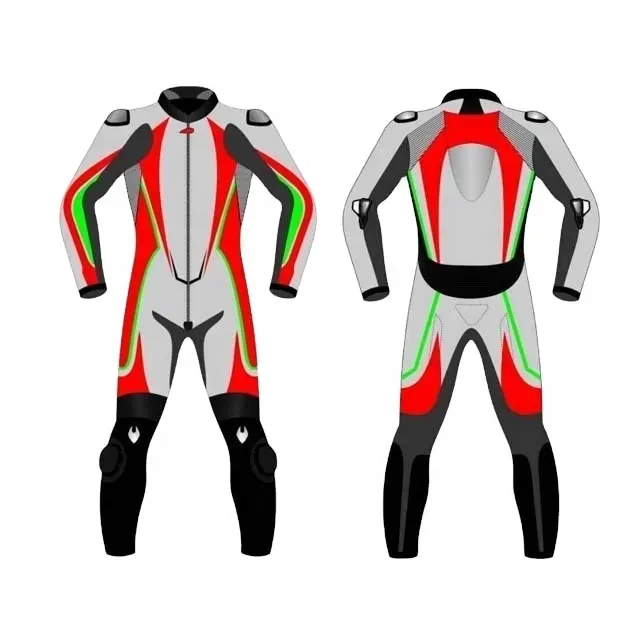 2024 Custom Design Cowhide Motorcycle Racing Suit Leather Motorbike Suit Waterproof Safety Biker Gears
