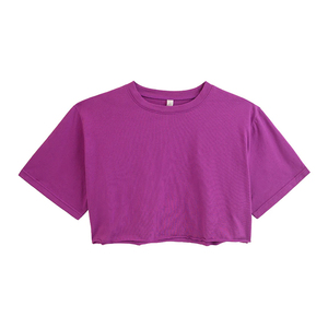 Women's Summer <b>Crop</b> <b>Top</b> T-Shirts Regular Fit Quick Dry Breathable Casual O-Neck Short Sleeve 100% Cotton Solid Pattern NURAK - Product Image 5