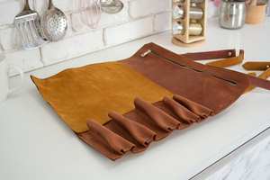 Heavy Duty Wholesale Custom <b>Tool</b> <b>Bag</b> Knife Roll Case Lightweight Own Logo Oem Genuine Leather <b>Tool</b> <b>Kit</b> LKR-0283 - Product Image 3