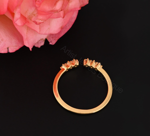 Open Diamond <b>Ring</b> 0.15 Ct Natural Diamonds Adjustable Gold <b>Ring</b> Minimal Cluster <b>Ring</b> <b>Dainty</b> Everyday Jewelry Gift for Her - Product Image 2