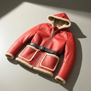 Abrigo de Cuero Rojo de Papá Noel para Hombre – Chaqueta Navideña de Lujo Hecha a Mano – Atuendo para Fiestas Navideñas y Disfraz de Navidad - Product Image 4