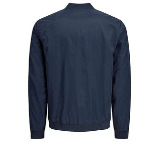 Blouson bomber bleu marine pour homme, coupe ajustée, fermeture éclair, couleur unie, style streetwear, matière polyester/nylon, séchage rapide, lumineux - Product Image 4