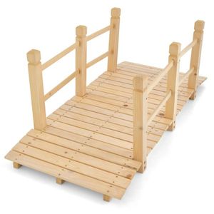 Ponte da Giardino in Legno di Abete 100% Naturale, 1,5 Metri, Facile da Montare per Cortile/Strada Ghiaiata/Fattoria - Product Image 1