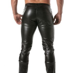 <span class=keywords><strong>Pantaloni</strong></span> Sportivi da <span class=keywords><strong>Uomo</strong></span> <span class=keywords><strong>Neri</strong></span> Effetto Pelle Sintetica, Vestibilità Slim, Stile Clubwear e Streetwear, Comodi ed Elasticizzati, alla Moda - Product Image 5