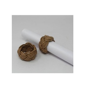 Handwoven Bamboo Rope Modern Eco-Friendly Durable Customizable Napkin Ring Holder Stocked Wedding Farmhouse Beach <b>Table</b> Decor - Product Image 1