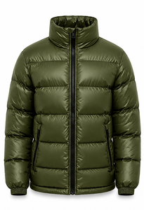 Veste matelassée pour homme de qualité supérieure, col montant, fermeture éclair, décontractée - Product Image 1