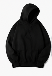 Sweat-shirt à capuche surdimensionné pour homme, couleur unie, en molleton bouclette, décontracté, pull d'automne avec poche avant, coupe classique - Product Image 6