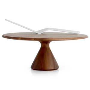 Support à gâteau rond en bois avec plateau de service blanc, non toxique, lavage à la main uniquement - Product Image 5