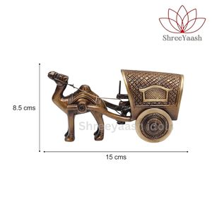 Handcrafted Polished Brass Religious Camel Cart Statue 570g Gravure Printing Home Decor Figurine for Good Luck Shubham Uttar - Product Image 5