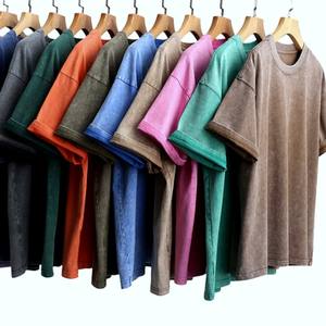 Camiseta Lisa para Hombre con Logotipo Personalizado, Estilo Vintage Mineral, Color Retro Shaka, Camisetas de Gran Gramaje con Lavado Ácido para Hombre - Product Image 1