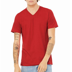 Camiseta de Hombre 100% Algodón, Transpirable, de Secado Rápido, Corte Regular, Cuello en V Profundo, Color Sólido, Tallas S-2XL - Product Image 1