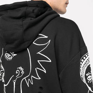 Sudadera con Capucha para Hombre con Bordado de Puntada Twill y Efecto Desgastado, Sudadera con Capucha de Felpa Francesa con Bordado - Product Image 6