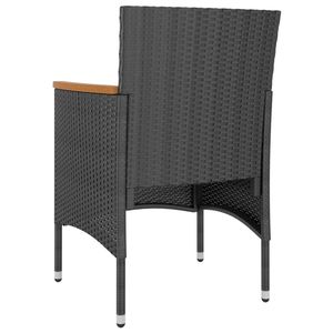 Ensemble de 4 chaises et tabourets de jardin blanc crème et noir pour un confort extérieur - Product Image 6