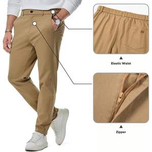 2025 hommes décontracté velours côtelé Joggers pantalon XL taille 100% coton Anti-rides couleur lavage droit motif côté rayure pli - Product Image 4