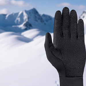 Full Finger <b>Cycling</b> Gloves Black Breathable Moisture Wicking Touchscreen Compatible Unisex Winter Riding Gloves - Product Image 5