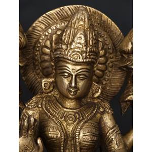 8 \ "รูปปั้นทองเหลืองสี่อาวุธของเทพธิดารูปปั้นพระลักษมีอวยพร - Product Image 1