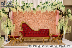 Fabricante y Exportador de Conjuntos de Sofás de Madera Tallada Estilo Italiano para Parejas de Novios, Muebles de Lujo para Eventos - Product Image 5