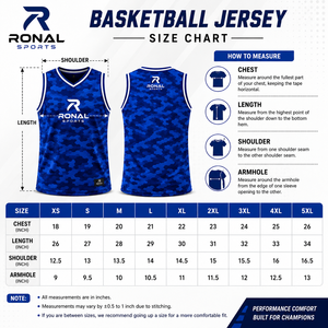 เสื้อบาสเก็ตบอลแขนกุดผู้ชาย RONAL SPORTS สีน้ำเงินลายพราง คอวี ผ้าโพลีเอสเตอร์ซับเหงื่อ คุณภาพดีที่สุด - Product Image 6