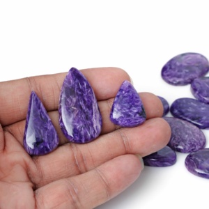 Natural Purple Charoite Mix Shape Loose Gemstone Cabochons for 925 Sterling Silver Rings Pendant Jewelry - Product Image 2