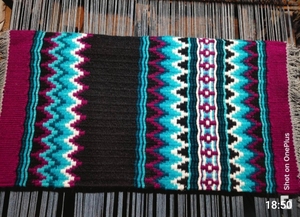 Western Navajo Show Pad Hand Woven <b>Wool</b> Saddle <b>Blanket</b> Traditional Tribal Design Customizable Durable Horse Protection - Product Image 1