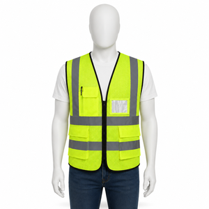 Gilet de sécurité réfléchissant haute visibilité avec plusieurs poches et porte-badge pour la construction et le contrôle de la circulation - Product Image 1