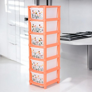<b>6</b> Tier Plastic Storage <b>Drawer</b> Cabinet Modern Kitchen Bathroom Kids Room Jewelry Clothing Organizer Standing Type Rectangle Shape - Product Image 5