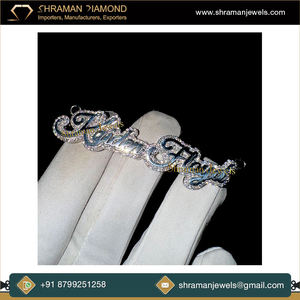 Pendentif personnalisé en argent 925 plaqué rhodium avec nom en écriture cursive, serti de moissanite, style hip-hop, unisexe, cadeau lettre - Product Image 5