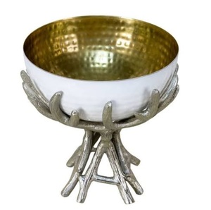 Bol de service décoratif sur mesure en métal pour collations, riz et dattes, nouveau design, finition dorée intérieure pour fruits - Product Image 2