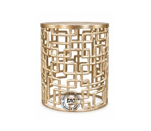 Mesa Auxiliar Redonda de Aluminio Chapada en Oro para Sala de Estar, Estilo Moderno y Lujoso - Product Image 3