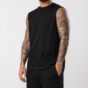 Men's Cotton and Spandex Gym Tanktop Bodybuilding <b>Vest</b> tank Top Ribbed Singlets for Men - Product Image 5