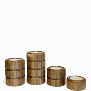 Figurine géométrique contemporaine en bois, forme circulaire superposée, design poli écologique pour accents de maison modernes MULTI CRAFT - Product Image 6