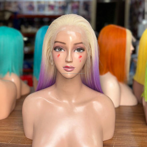 Peluca de Cabello Humano de Moda, Peluca Frontal de Encaje sin Pegamento de Cabello Virgen Vietnamita, Peluca Bob Lacia con Encaje Frontal - Product Image 2