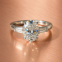 Bague en diamant synthétique de haute qualité, taille ovale, or blanc personnalisé, diamant de laboratoire VVS, bague de mariée, bijoux fins pour femmes, cadeau