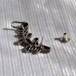 Trending Flower Pattern <b>Cuff</b> <b>Earrings</b> Vintage Silver Look Alike Women's Alloy Jewelry for Women and Girls - Product Image 5