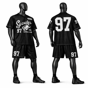 High Quality American Football Jersey and Shorts Set Breathable Sportswear 100% Polyester American Football Jersey and Shorts - Product Image 2